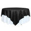 Taffeta 90"x90" Table Overlay Square Tablecloth Black - Accordion Crinkle Table Cover