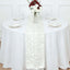 Taffeta Fabric 12"x108" Table Runner Ivory - 3D Leaf Petal Design