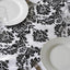 Taffeta Flocking 12"x108" Table Runner Black Damask - Stylish Table Accent - Linen Luxes