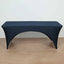 Stretch Spandex 96"x30" Rectangle Table Cover Navy Blue with Curved Open Back Design Tailored Professional Look