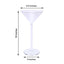 4-Pack Plastic Flower Vases Martini Glass Design Clear - Fillable Long Stem Event Centerpieces 18"