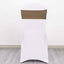 5 Pack Stretch Spandex Chair Sashes Taupe - Fitted Finish Two Ply Heavy Duty Chair Bands 5"x12"