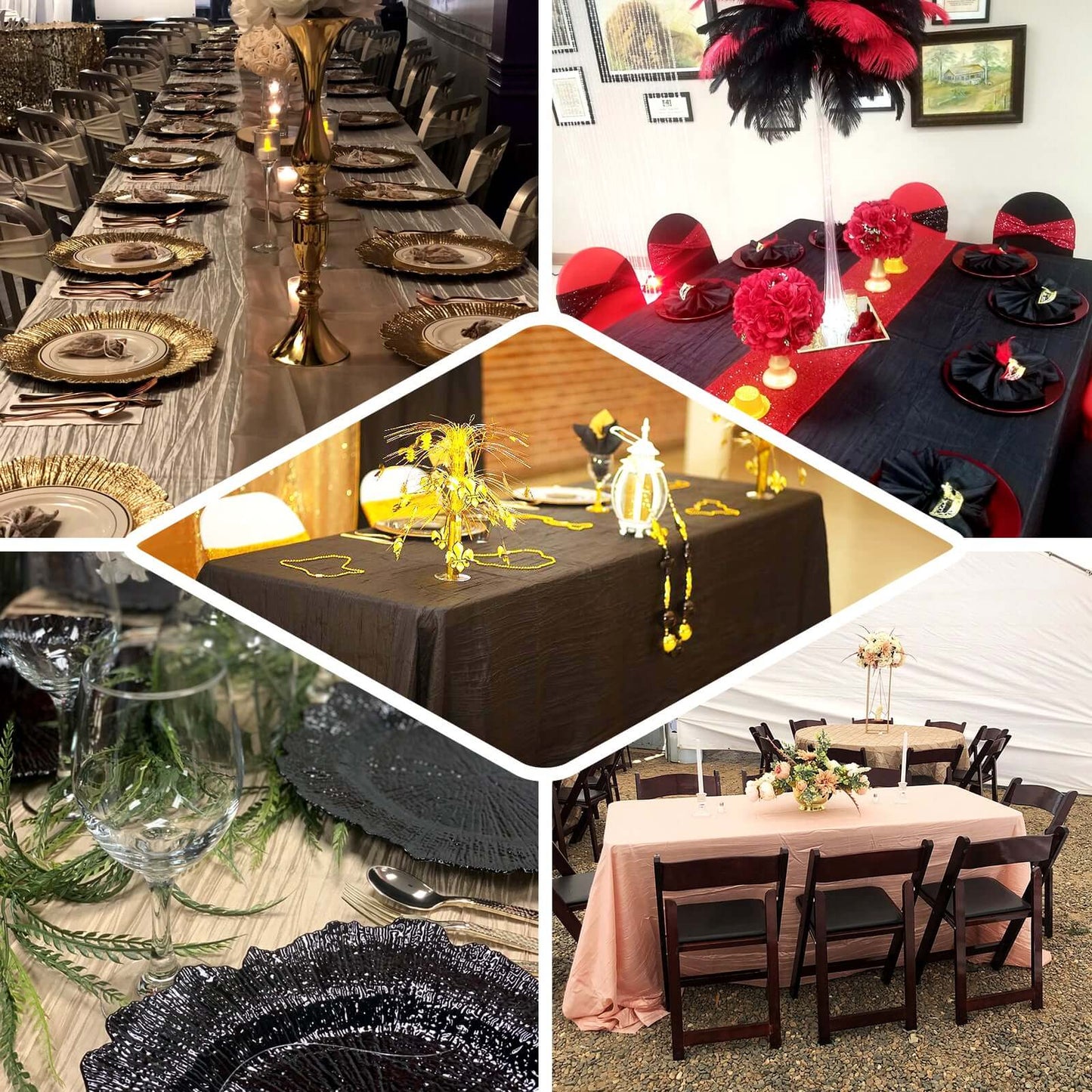 Taffeta 60"x102" Rectangle Tablecloth Teal - Accordion Crinkle Table Cover