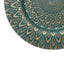 6-Pack Plastic Round Charger Plates 13" in Teal with Gold Embossed Peacock Pattern, Stylish Disposable Charger Tableware