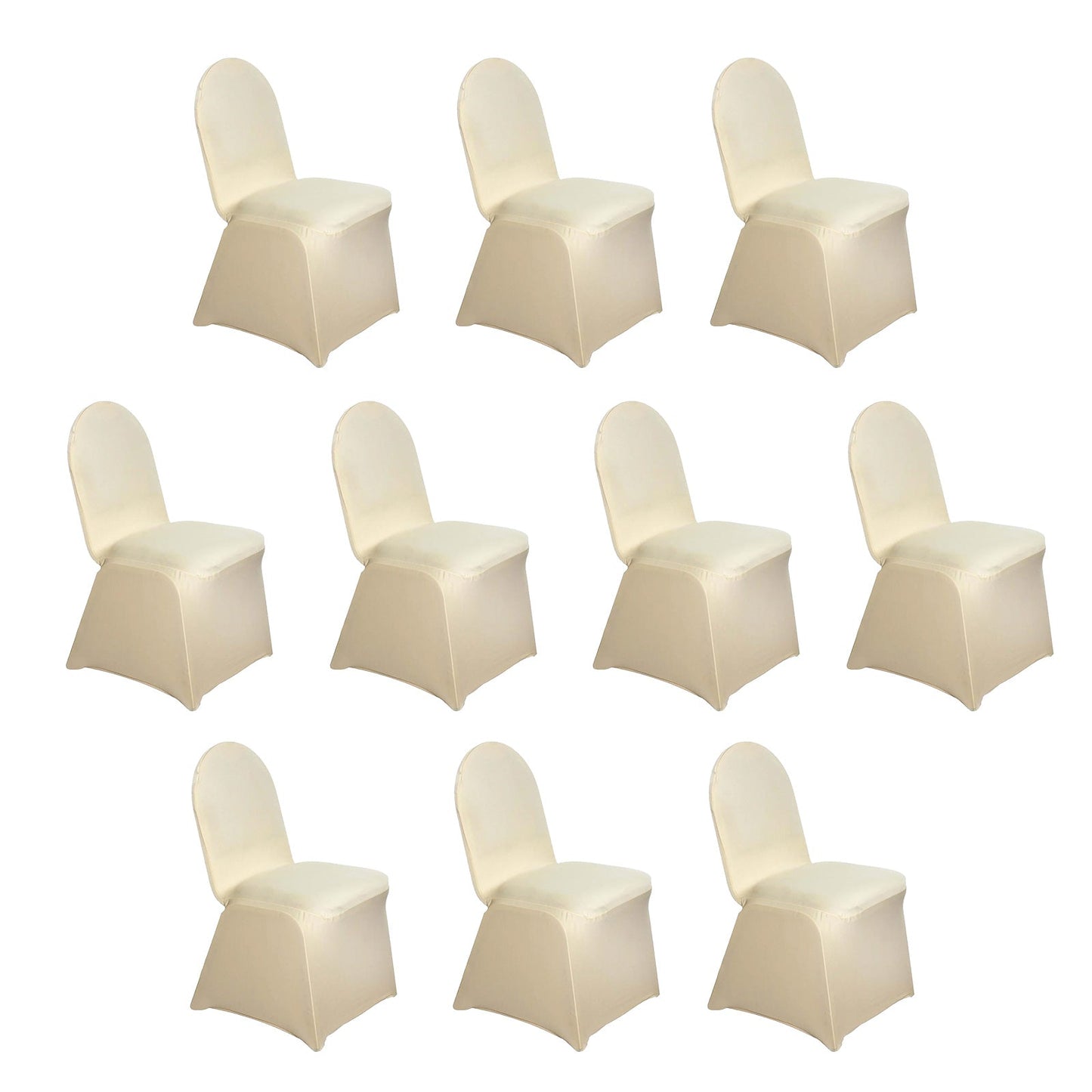 10 Pack Spandex Chair Covers for Banquet Chairs Champagne - Durable Reusable Stretch Slip-On Covers