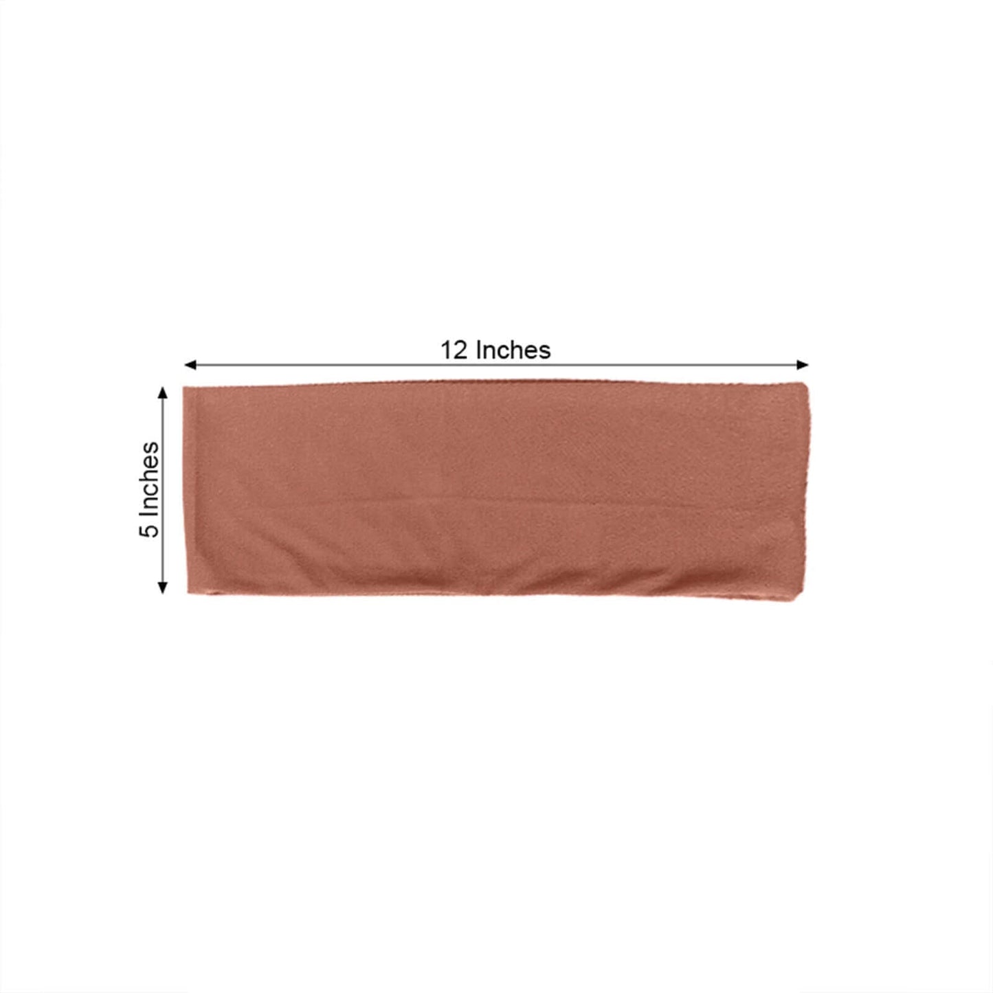 5 Pack Stretch Spandex Chair Sashes Terracotta (Rust) - Fitted Finish Two Ply Heavy Duty Chair Bands 5"x12"