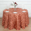 Taffeta 120" Round Tablecloth Terracotta (Rust) | 3D Leaf Petal Design Seamless Table Cover
