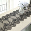 Premium Lace Fabric 15"x117" Table Runner Black - Scalloped Lace Elegance