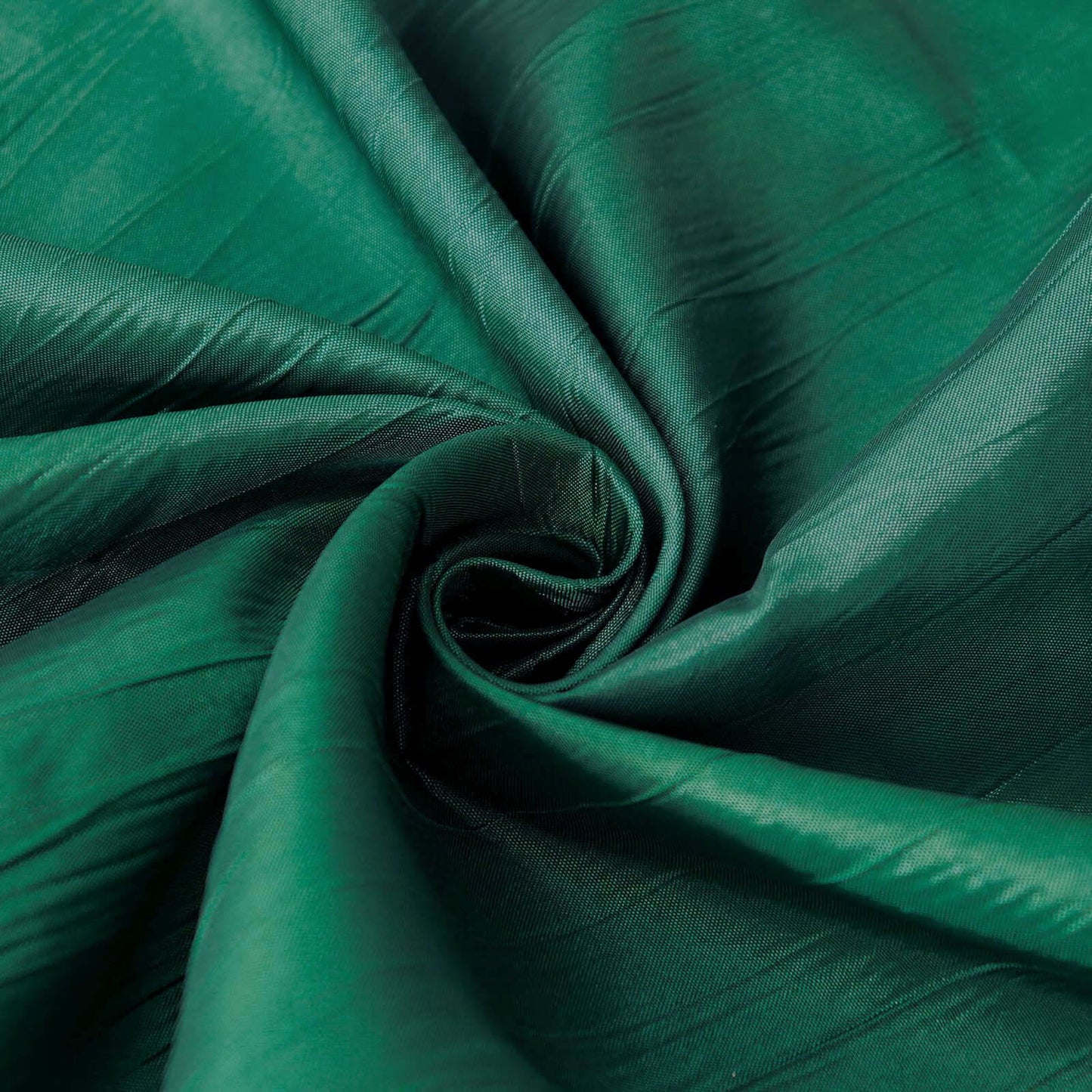 Taffeta 72"x72" Table Overlay Square Tablecloth Hunter Emerald Green - Accordion Crinkle Table Cover