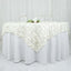 Taffeta 54"x54" Table Overlay Square Tablecloth Ivory 3D Leaf Petal Table Cover