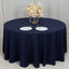 Cotton Blend 120" Round Tablecloth Navy Blue - Seamless Wrinkle-Resistant Table Cover