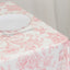Polyester 70"x70" Square Tablecloth White - Pink French Toile Pattern for Elegant Occasions