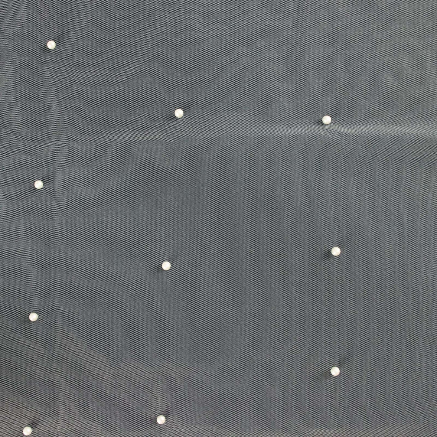 Sheer Tulle 48"x120" Table Runner White Pearl Embellished - Stylish Wedding & Event Table Linen