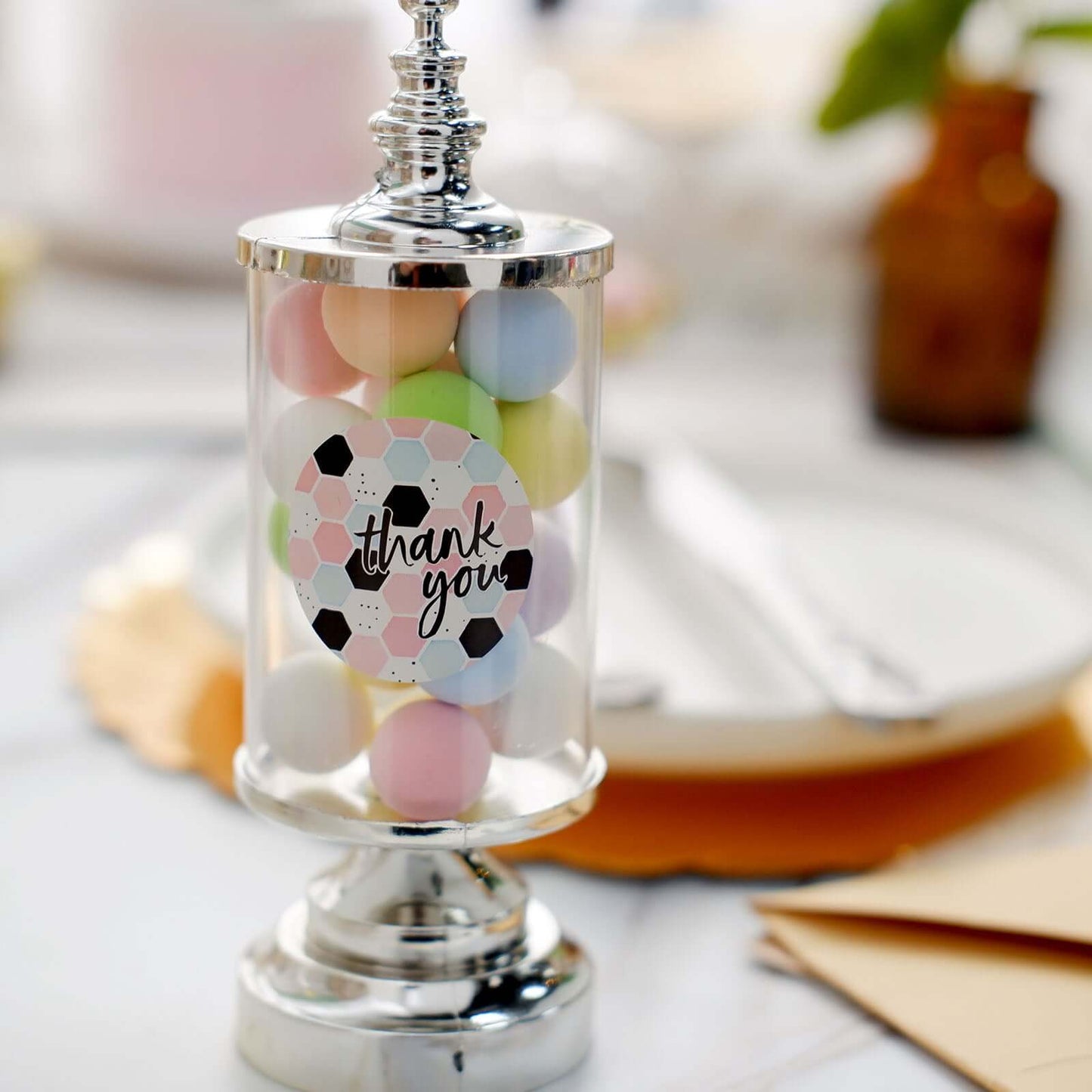 500Pcs 1.5" Thank You Black White Gold Pink Glam Stickers Roll, Labels For DIY Envelope Seal Assorted Geometric Design - Round