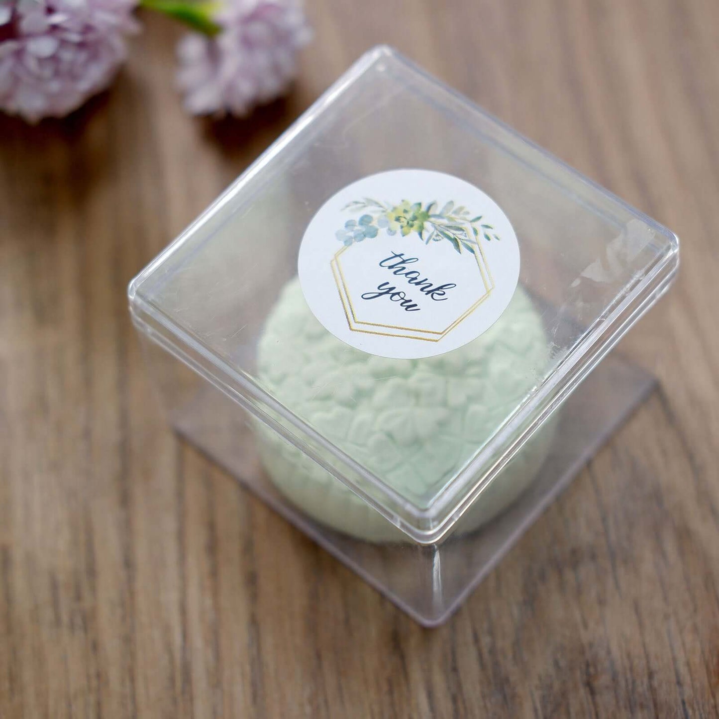 500Pcs 1.5" Thank You Gold and Green Leaf Frame Stickers Roll DÃ©cor, Labels and Seals For DIY Envelope - Round