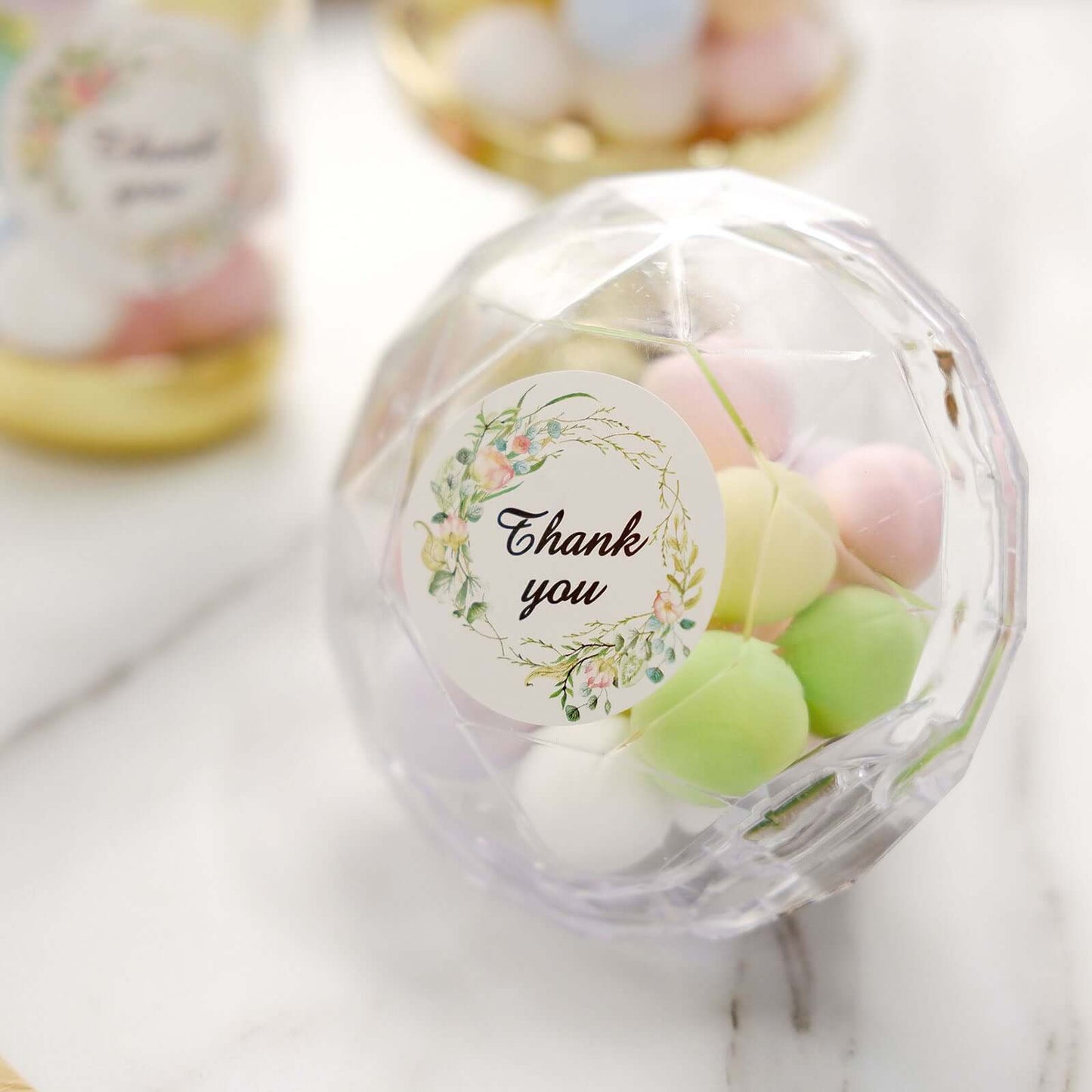 500Pcs 1.5" Thank You Black Print and Floral Design Stickers Roll, DIY Envelope Seal Labels - Round Assorted Designs