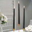 10-Pack Taper Candles Premium Wax Design Black - Unscented Candles for Upscale Settings 10"