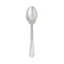 25-Pack Plastic Spoons Silver Heavy Duty with Fluted Handles - Reliable Disposable Cutlery 7"
