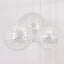 Set of 3 Glitter Silver Sequin Fabric Hanging Lanterns, Decorative Round Foldable Chinese Lantern Lampshades - 8",10",12"