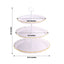 3-Tier Plastic Round Cupcake Stand 15" White with Lace Gold Rim Scalloped Edges