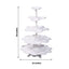 5-Tier Plastic Cupcake Holder Stand White - Dessert Tower with Scalloped Edge Design Versatile Display for Sweet Treats 18"