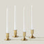 Set of 4 Metal Taper Candle Holders Vintage Gold with Sturdy Round Base - Traditional Pillar Candlestick Holders 2.5", 3"