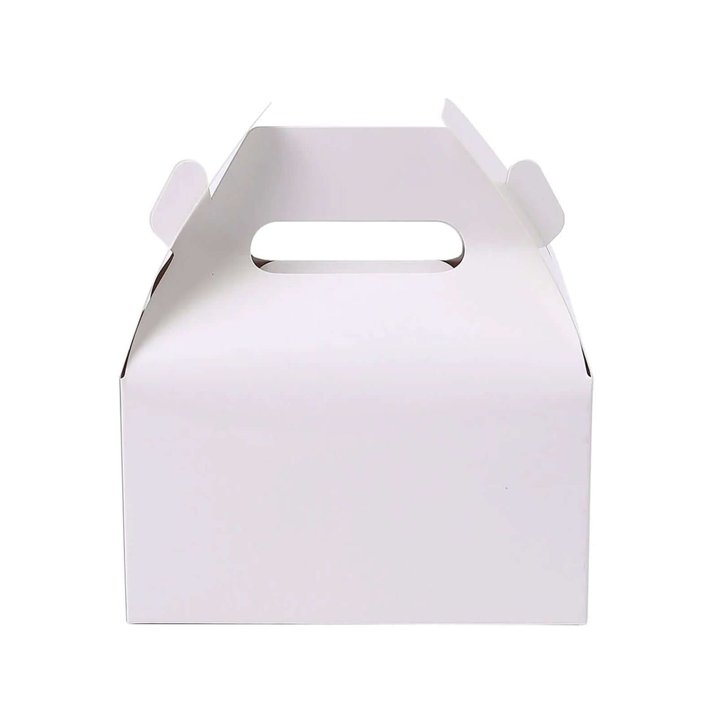 25 Pack Classic White Candy Gift Tote Gable Boxes, Party Favor Treat Bags - 6"x3.5"x7"