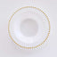 10-Pack Plastic Dessert Salad Bowls White Round Design with Gold Beaded Rim - Disposable Soup Bowls 12oz