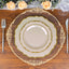 10-Pack Plastic 10" Round Dinner Plates in Taupe with Gold Scalloped Rim - Disposable Party Plates