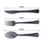 24-Pack Plastic Silverware Set with Fan Flared Tip Handle Transparent Black - Heavy Duty Disposable Utensils 7"