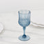 6-Pack Plastic Cocktail Goblets Dusty Blue Transparent Crystal Cut - Shatterproof Drinkware 8oz