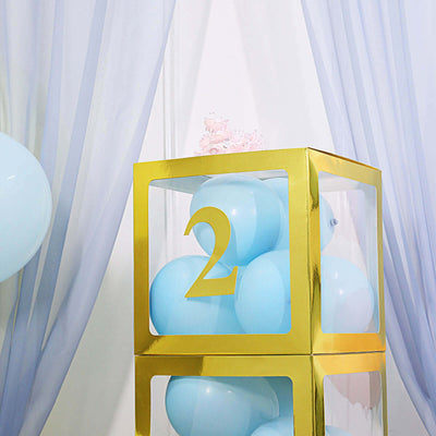 4 Pack 5" Metallic Gold 0-9 Number Stickers Banner, Customizable Stick On Numbers - 2