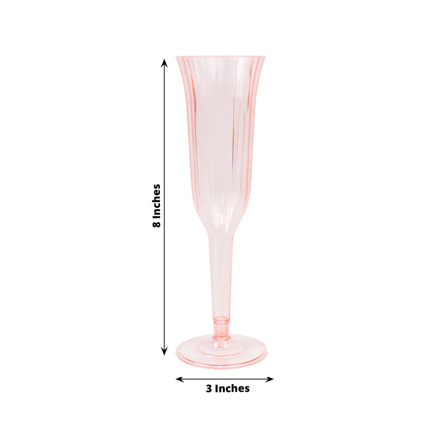 12-Pack Plastic Champagne Flutes Transparent Blush Flared Design - Lightweight Disposable Toasting Glasses 6oz