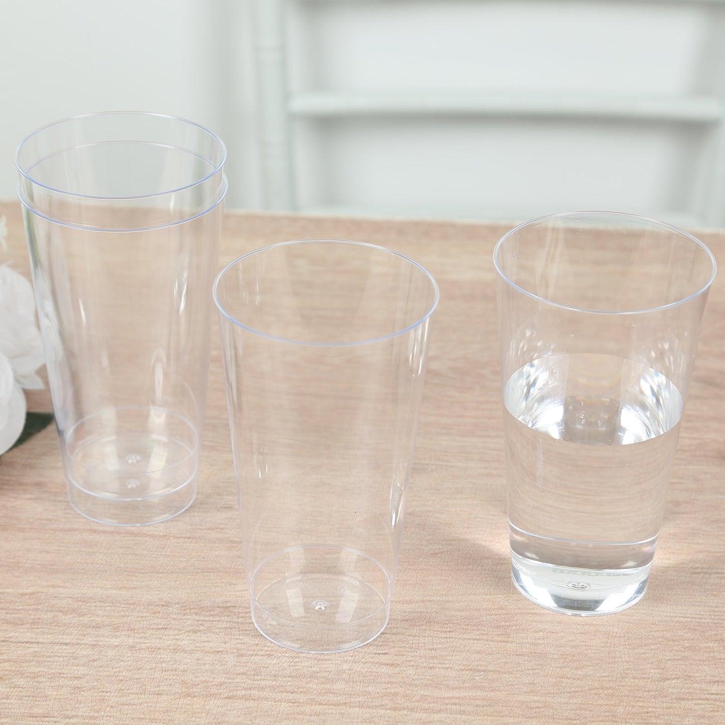 12-Pack Plastic Party Cups Clear - Durable Disposable Tumblers for Drinks 17oz 5.5"