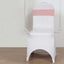 5 Pack Stretch Spandex Chair Sashes Dusty Rose - Reusable Chair Bands with Silver Diamond Ring Slide Buckle 5"x14"
