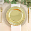 25-Pack Paper 10" Round Dinner Plates in Metallic Gold Sunray Design - Disposable Heavy Duty 350GSM Party Plates