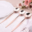24-Pack Plastic Spoons Glossy Rose Gold - Premium Heavy Duty Disposable Silverware 8"