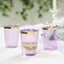 25-Pack Plastic Tumbler Cups Transparent Purple with Gold Rim - Stylish Disposable Party Glasses 10oz