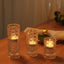 Set of 3 Glass Taper Candle Holders Clear with Gemstone Pattern - Dual Sided Crystal Cylinder Tealight Stands 3", 4", 5.5"