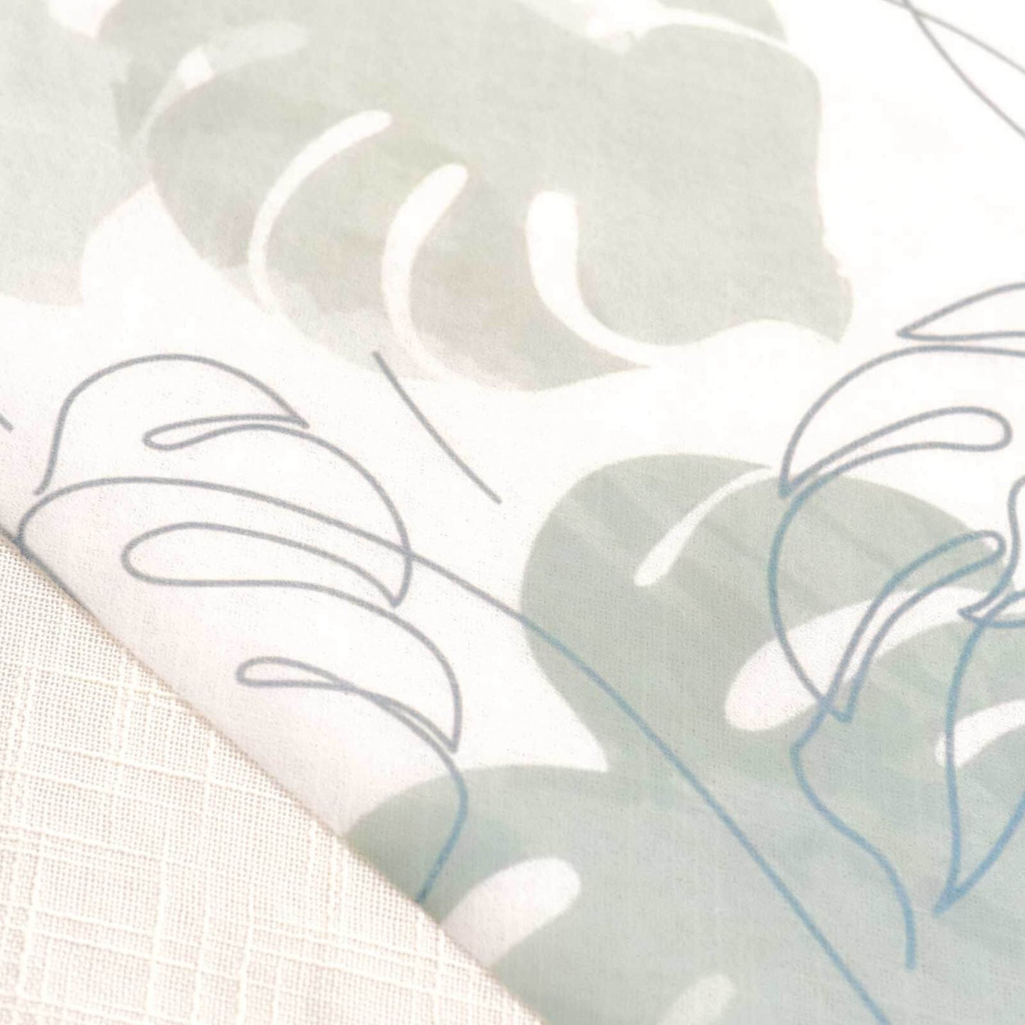 Disposable Table Runner 11"x108" White with Green Monstera Palm Leaves Print - Non-woven Stylish Spring Summer Dining Decor