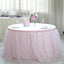 Tulle 14ft Table Skirt Blush - 4 Layer Pleated Tutu Table Cover - Linen Luxes