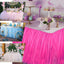 Tulle 14ft Table Skirt Fuchsia - 4 Layer Pleated Tutu Table Cover - Linen Luxes