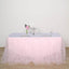 Tulle 17ft Table Skirt Blush - 4 Layer Pleated Tutu Table Cover - Linen Luxes