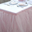 Tulle 17ft Table Skirt Blush - 4 Layer Pleated Tutu Table Cover - Linen Luxes
