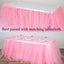 Tulle 21ft Table Skirt Pink/Rose Quartz - 4 Layer Pleated Tutu Table Cover - Linen Luxes