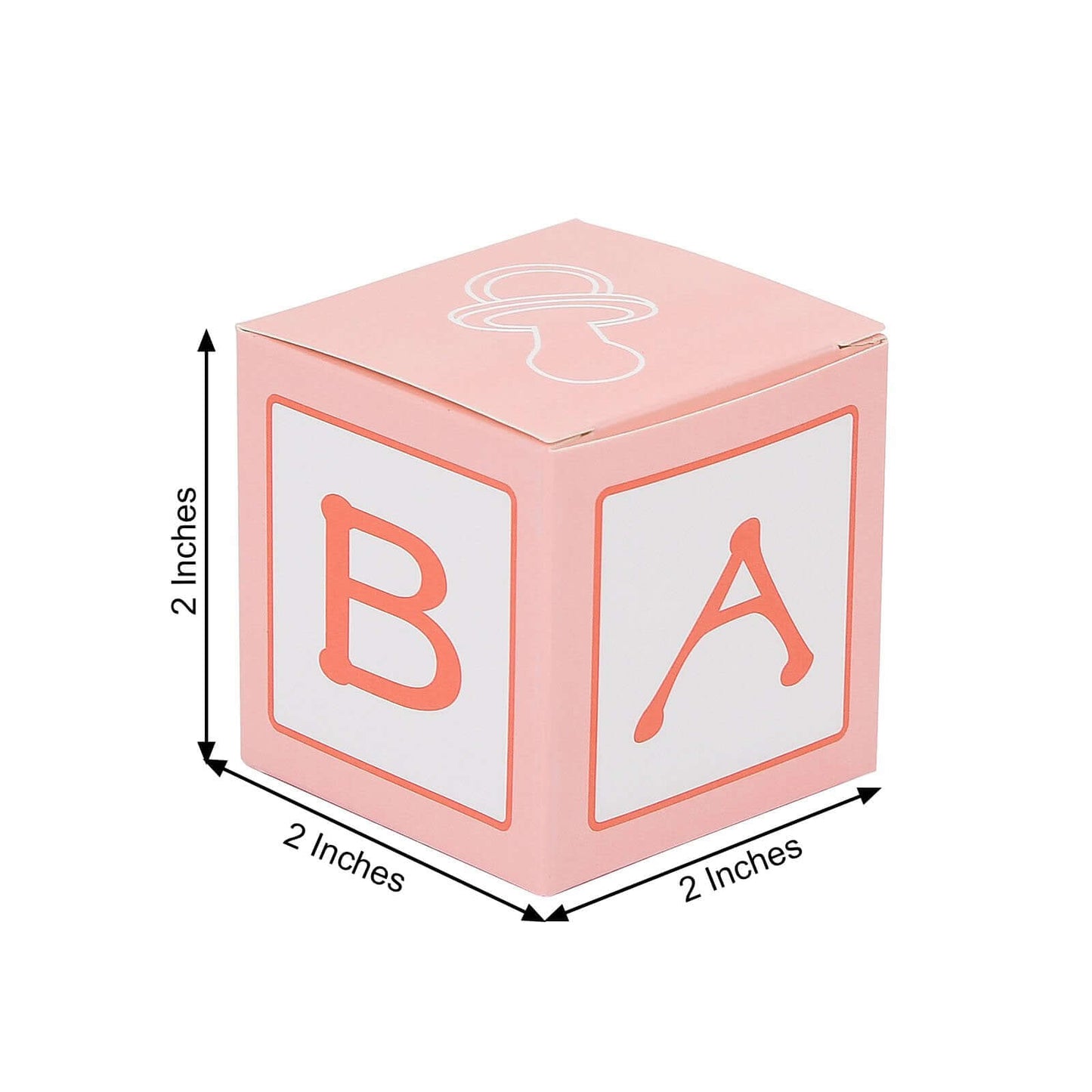 25 Pack 2" Pink Baby Shower Party Favor Candy Gift Boxes