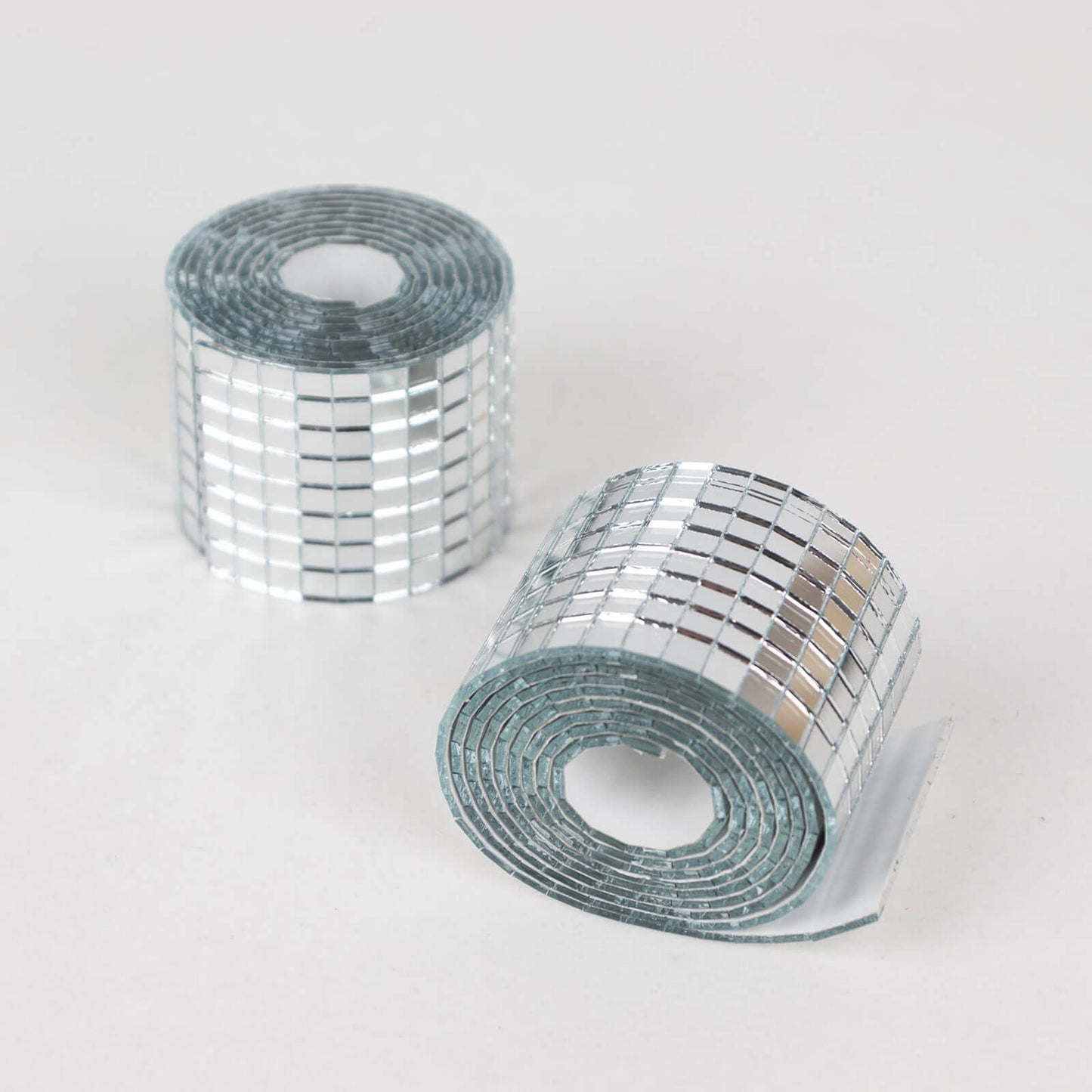 3 Pack Silver Self-Adhesive Glass Mirrors Mosaic Rolls, 9ft Mini Square Real Glass Mirror Tiles Stickers