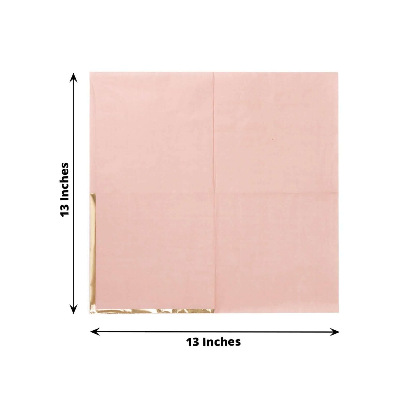 50-Pack Paper Beverage Napkins with Gold Foil Edge Dusty Rose - Disposable 2 Ply Cocktail Napkins for Events 6.5"x6.5"