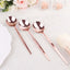 24-Pack Plastic Spoons Glossy Rose Gold - Premium Heavy Duty Disposable Silverware 8"