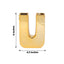 Shiny Ceramic Vase Letter "U" Gold Plated - Chic Bud Planter Pot for Events & Decor 6"